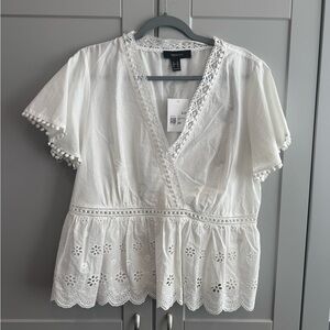 Forever 21 White Eyelet Lace Blouse